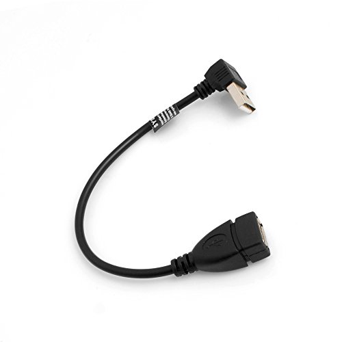 System-S USB Kabel 2.0 Typ A (Male) 90° gewinkelt Aufwärts Winkel auf USB 2.0 Typ A (Female) Ladekabel Datenkabel Verlängerungskabel 20 cm von System-S