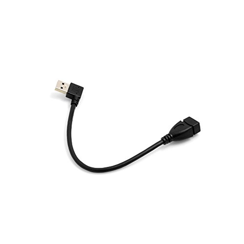 System-S USB Kabel 23cm Typ A 3.0 (female) zu USB Typ A 3.0 (male) 90 Grad Rechts gewinkelt 23cm, Schwarz von System-S