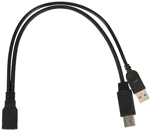 System-S USB Kabel 32 cm Typ A 3.0 Buchse zu 1X USB Typ A 3.0 Stecker und 1X USB Typ A 2.0 Stecker von System-S