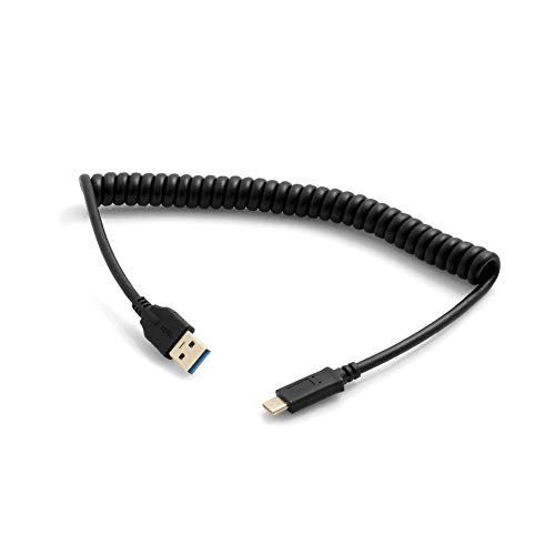 System-S USB Kabel Typ A 3.0 auf USB Typ C 3.1 Spiralkabel 40-60 cm von System-S