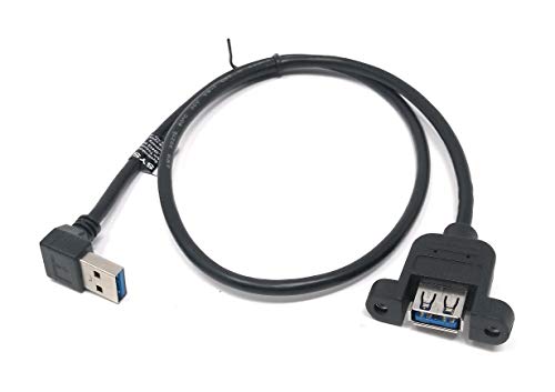 System-S USB Typ A 3.0 Kabel Aufwärts gewinkelt auf USB Typ A 3.0 Panel Mount Kabel 60cm von System-S
