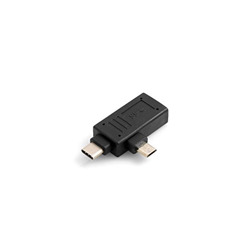 System-S USB Typ A 3.0. Buchse auf Micro USB Stecker und USB Typ C 3.1 90° OTG Host Cable Flash Drive Verbindung für Smartphone Tablet PC von System-S