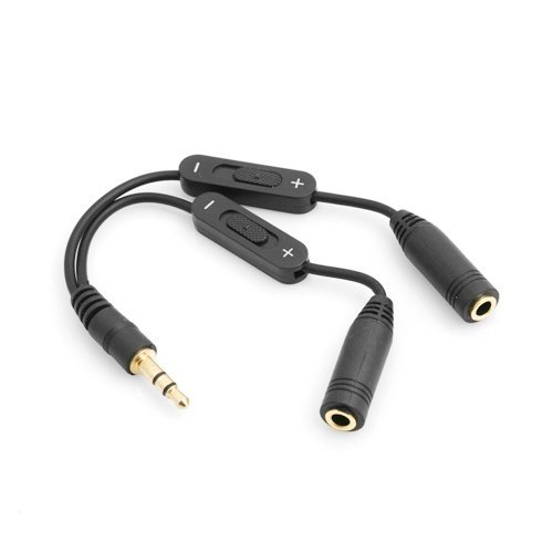 System-S Y Kabel Stereo Kopfhörer 3,5mm Klinkenstecker zu 2 x 3,5 mm Klinken Buchse mit separater Lautstärkenregelung von System-S