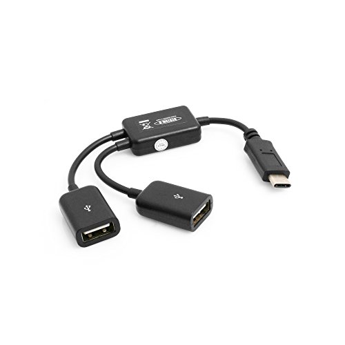 System-S Y- Kabel USB 3.1 Typ C Male zu 2 x USB Typ A Female Y-Splitter Hub Adapter Kabel schwarz von System-S