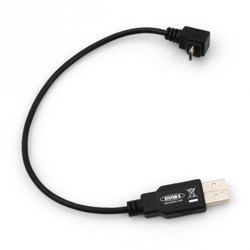 System-S kurzes Micro USB Kabel Ladekabel mit Abwärtswinkel 90 Grad Gewinkelt 20 cm von System-S