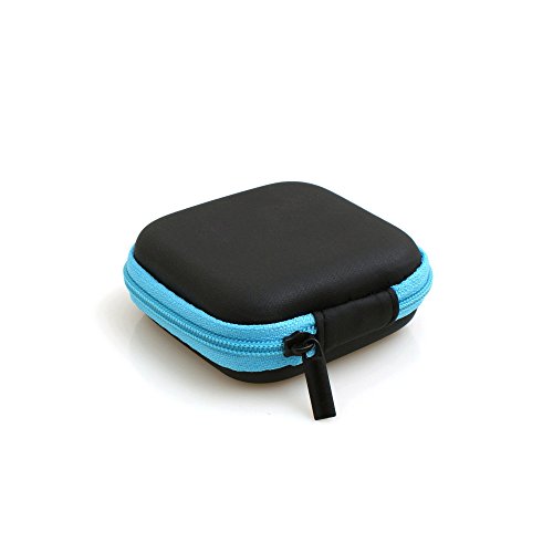 System-S stoßsicheres Kabelschutz Reißverschluss Etui Tasche Box Hülle für Kopfhörer in schwarz-blau von System-S