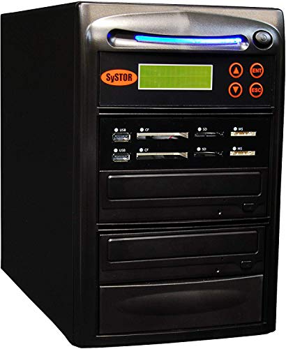 Systor 1:1 All-In-One Combo-Flash-Laufwerk & DVD-Duplikator - Sichern Sie USB/SD/CF/MS-Flash-Medienkarten auf eine einzige CD/DVD - SYS01USBSDCF von Systor