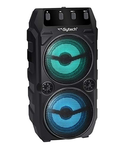 Sytech Tragbarer Lautsprecher Microbeat Serie 2x3, 10 W, RMS/75 pmpo, wiederaufladbar, BT, Mic, LED von Sytech