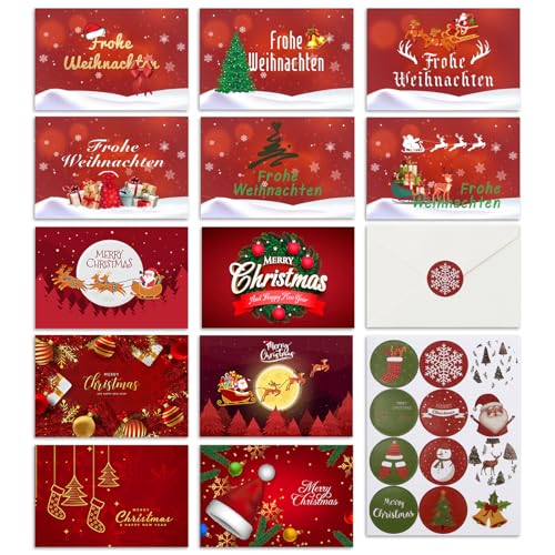Syunyin Weihnachtskarten mit Umschlag Set 12 Stück - A6 Klappkarten Weihnachts Grußkarten Christmas Cards Glückwunschkarten Weihnachtsgeschenke für Freunde und Familie, Weihnachtsszenen mit 12 Motiven Syunyin Weihnachtskarten mit Umschlag Set 12 Stück - A6 Klappkarten Weihnachts Grußkarten Christmas Cards Glückwunschkarten Weihnachtsgeschenke für Freunde und Familie, Weihnachtsszenen mit 12 Motiven von Syunyin