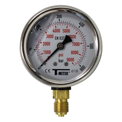 Syveco 1613015 Serie 1613 Rostfreier Stahl Gehäuse Druckanzeige, Bad, Radial, 1/4" BSP, 63 mm Durchmesser, 0/600 Bar Syveco 1613015 Serie 1613 Rostfreier Stahl Gehäuse Druckanzeige, Bad, Radial, 1/4" BSP, 63 mm Durchmesser, 0/600 Bar von Syveco