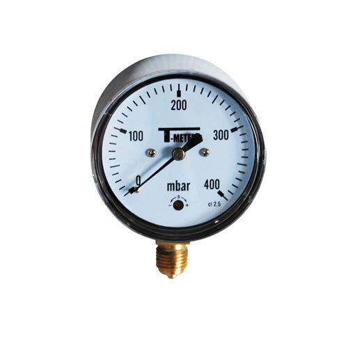 Syveco 1633004 Serie 1633 Rostfreier Stahl Kapsel Druckanzeige für Gas, Trocken, Radial, 1/4" BSP, 63 mm Durchmesser, 0/400 Bar von Syveco