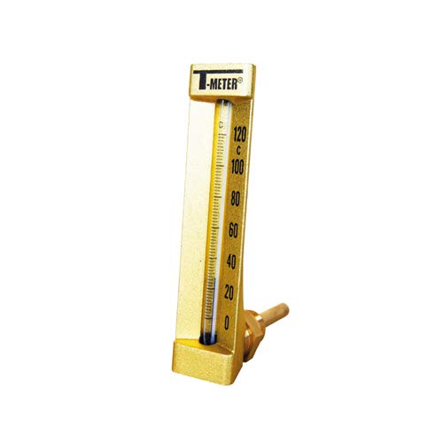 Syveco 1676002 Serie 1676 Industrielles Vertikales Thermometer, Halterung, 200 mm Höhe, 63 mm Kolben von Syveco