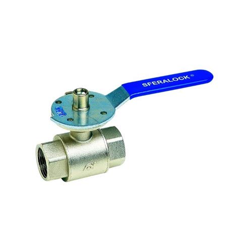 Syveco 557006 Serie 557 Sferalock Messing Kugelhahn, PN40, Blauer Flacher Stahlgriff mit Dekompression, 1" FBSP x 1" FBSP von Syveco