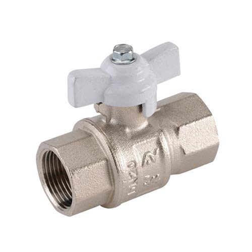 Syveco 561005 Serie 561 Messing Kugelhahn, PN40, Sauerstoff Entfettet, Weißer Schmetterlingsgriff, 3/4" FBSP x 3/4" FBSP von Syveco