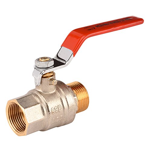 Syveco 571009 Serie 571 Messing Kugelhahn mit Bleifrei, PN40, Referenzserie, Roter Schmetterlingsgriff, 2" MBSP x 2" FBSP von Sferaco