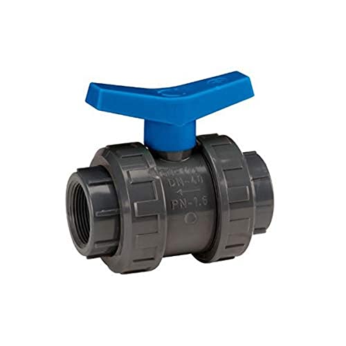 Syveco 584010 Serie 584 PVC-U Kugelhahn, PN16, Poolserie, Blauer Griff, 2-1/2" FBSP x 2-1/2" FBSP von Syveco