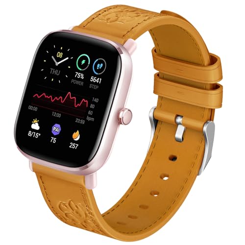 Syxinn 20mm Armband für Amazfit GTS 2 Mini/GTS 2/GTS 2e, 3/3 Mini, 4/GTS 4 Mini Weich Leder Uhrenarmband Ersatzband Bip 3/Bip 3 Pro/Bip S/Bip Lite Damen Herren, Khaki-FL Syxinn 20mm Armband für Amazfit GTS 2 Mini/GTS 2/GTS 2e, 3/3 Mini, 4/GTS 4 Mini Weich Leder Uhrenarmband Ersatzband Bip 3/Bip 3 Pro/Bip S/Bip Lite Damen Herren, Khaki-FL von Syxinn