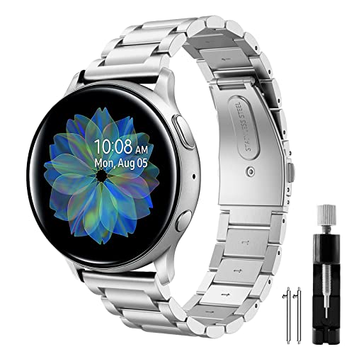 Syxinn 20mm Armband für Galaxy Watch Active/Active 2 40mm 44mm/Galaxy Watch 4/4 Classic/Watch 5/5 Pro Armbänder Edelstahl Metall Uhrenarmband für Galaxy Watch 3 41mm/Watch 42mm/Gear Sport/S2 Classic Syxinn 20mm Armband für Galaxy Watch Active/Active 2 40mm 44mm/Galaxy Watch 4/4 Classic/Watch 5/5 Pro Armbänder Edelstahl Metall Uhrenarmband für Galaxy Watch 3 41mm/Watch 42mm/Gear Sport/S2 Classic von Syxinn
