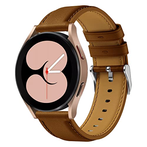 Syxinn 20mm Leder Armband für Samsung Galaxy Watch 4/4 Classic 46mm 42mm/Galaxy Watch Active/Active 2 40mm 44mm Armband für Damen Herren, Galaxy Watch 5/5 Pro Ersatzarmband, Watch 3 41mm Uhrenarmband von Syxinn