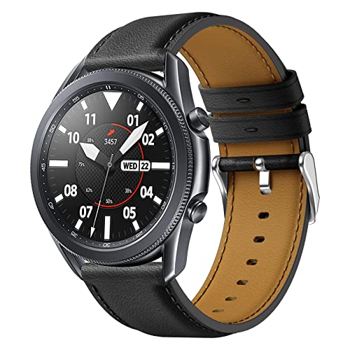 Syxinn 22mm Leder Armband Kompatibel für Samsung Galaxy Watch 46mm/Galaxy Watch 3 45mm/Gear S3 Frontier/Classic Armband Uhrenarmband Ersatzarmband Lederband für Herren Damen von Syxinn