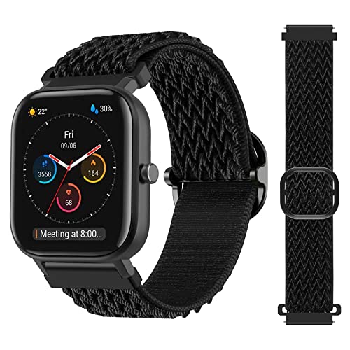 Syxinn Armband für Amazfit GTS/GTS 2/2 Mini/2e/GTS 3, 20mm Armbänder Verstellbare Elastische Nylon Uhrenarmband Sportarmband für Amazfit GTR 42mm/Amazfit Bip/Bip S/Bip Lite/Galaxy Watch 4/4 Classic von Syxinn