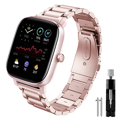 Syxinn Armband für Amazfit GTS 2 Mini/GTS 2/GTS 2e Armband, Amazfit GTS 3/3 Mini/GTS 4/GTS 4 Mini 20mm Edelstahl Metall Uhrenarmband für Amazfit Bip 3/Bip 3 Pro/Bip S/Bip Lite für Damen Herren Syxinn Armband für Amazfit GTS 2 Mini/GTS 2/GTS 2e Armband, Amazfit GTS 3/3 Mini/GTS 4/GTS 4 Mini 20mm Edelstahl Metall Uhrenarmband für Amazfit Bip 3/Bip 3 Pro/Bip S/Bip Lite für Damen Herren von Syxinn