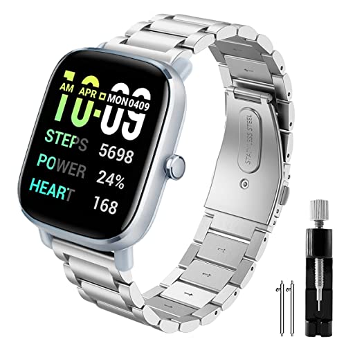 Syxinn Armband für Amazfit GTS 2 Mini/GTS 2/GTS 2e Armband, Amazfit GTS 3/3 Mini/GTS 4/GTS 4 Mini Armband 20mm Edelstahl Metall Uhrenarmband für Amazfit Bip 3/Bip 3 Pro/Bip S/Bip Lite für Damen Herren Syxinn Armband für Amazfit GTS 2 Mini/GTS 2/GTS 2e Armband, Amazfit GTS 3/3 Mini/GTS 4/GTS 4 Mini Armband 20mm Edelstahl Metall Uhrenarmband für Amazfit Bip 3/Bip 3 Pro/Bip S/Bip Lite für Damen Herren von Syxinn