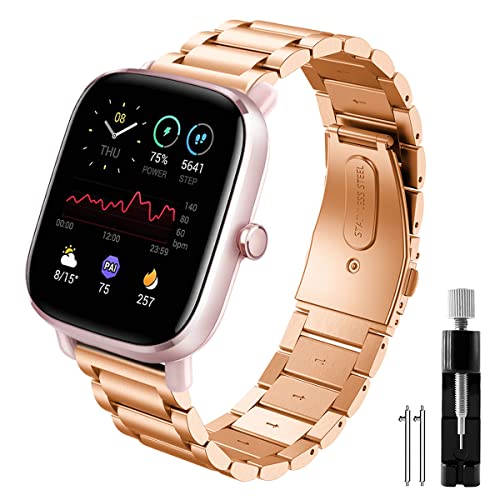 Syxinn Armband für Amazfit GTS 2 Mini/GTS 2/GTS 2e Armband, Amazfit GTS 3/3 Mini/GTS 4/GTS 4 Mini Armband 20mm Edelstahl Metall Uhrenarmband für Amazfit Bip 3/Bip 3 Pro/Bip S/Bip Lite für Damen Herren Syxinn Armband für Amazfit GTS 2 Mini/GTS 2/GTS 2e Armband, Amazfit GTS 3/3 Mini/GTS 4/GTS 4 Mini Armband 20mm Edelstahl Metall Uhrenarmband für Amazfit Bip 3/Bip 3 Pro/Bip S/Bip Lite für Damen Herren von Syxinn