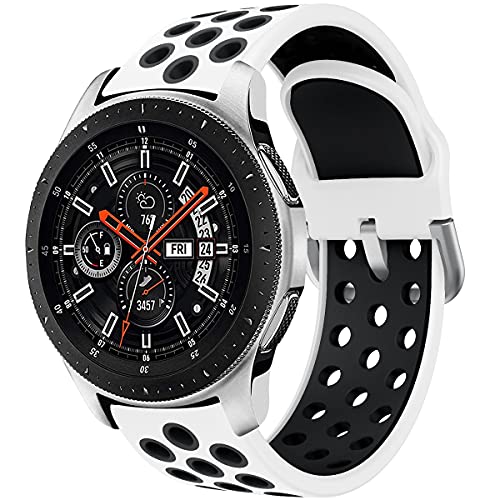 Syxinn Kompatibel mit 22 mm Uhrenarmband für Galaxy Watch 46 mm, Ersatzband aus Silikon für Gear S3 Frontier/Classic/Moto 360 2. Generation 46 mm/Huawei Watch GT/GT 2 46 mm/Ticwatch Pro Syxinn Kompatibel mit 22 mm Uhrenarmband für Galaxy Watch 46 mm, Ersatzband aus Silikon für Gear S3 Frontier/Classic/Moto 360 2. Generation 46 mm/Huawei Watch GT/GT 2 46 mm/Ticwatch Pro von Syxinn