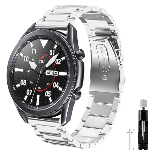 Syxinn Kompatibel mit Armband Galaxy Watch 46mm/Gear S3 Frontier/Classic/Galaxy Watch 3 45mm Armband, 22mm Edelstahl Metall Sports Uhrenarmbänd für Huawei Watch GT 3 46mm/GT 2 46mm/GT 2 Pro/GT 2e Syxinn Kompatibel mit Armband Galaxy Watch 46mm/Gear S3 Frontier/Classic/Galaxy Watch 3 45mm Armband, 22mm Edelstahl Metall Sports Uhrenarmbänd für Huawei Watch GT 3 46mm/GT 2 46mm/GT 2 Pro/GT 2e von Syxinn