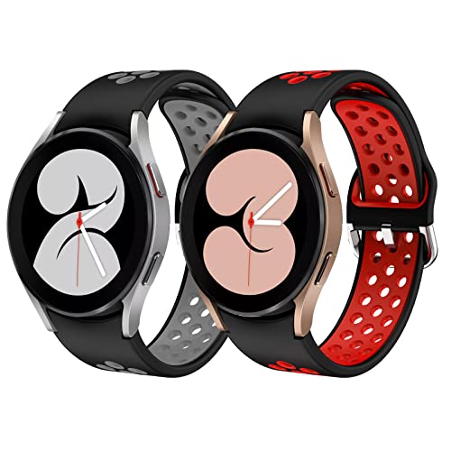 Syxinn Kompatibel mit Samsung Galaxy Watch 4 Armband 40mm 44mm, Galaxy Watch 4 Classic 46mm/42mm, Galaxy Watch 6/6 Classic Armband, Watch 5/5 Pro 45mm Silikon Uhrenarmband Sportarmband für Männer Frau von Syxinn