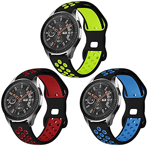 Syxinn Kompatibel mit Samsung Galaxy Watch 46mm Armband Gear S3 Frontier Classic Armband 22mm Armbänder Silikon Uhrenarmband Sportarmband für Galaxy Watch 3 45mm/Huawei Watch GT/GT 2e/GT 2 46mm von Syxinn