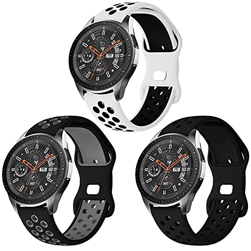 Syxinn Kompatibel mit Samsung Galaxy Watch 46mm Armband Gear S3 Frontier Classic Armband 22mm Armbänder Silikon Uhrenarmband Sportarmband für Galaxy Watch 3 45mm/Huawei Watch GT/GT 2e/GT 2 46mm von Syxinn