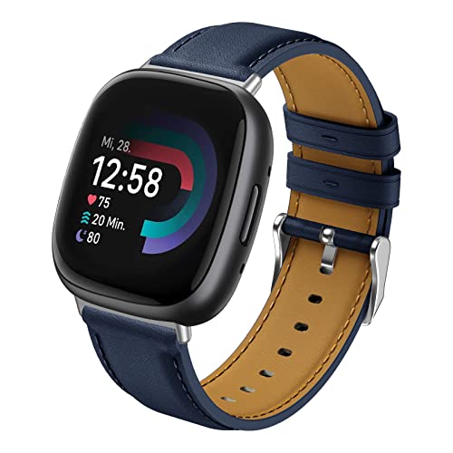 Syxinn Leder Armband Kompatibel mit Fitbit Versa 4/3, Sense/Sense 2 - Weiches Lederband Ersatz Uhrenarmband für Damen und Herren Syxinn Leder Armband Kompatibel mit Fitbit Versa 4/3, Sense/Sense 2 - Weiches Lederband Ersatz Uhrenarmband für Damen und Herren von Syxinn