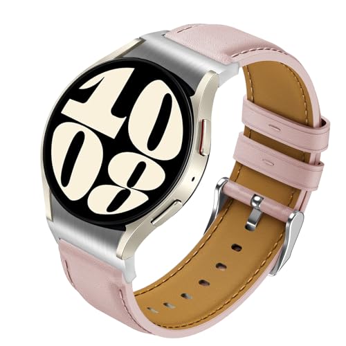 Syxinn Leder Armband für Samsung Galaxy Watch 6/6 Classic/4/4 Classic/5/5 Pro - Uhrenarmband für Damen und Herren (40mm, 44mm, 43mm, 47mm, 46mm, 42mm) von Syxinn