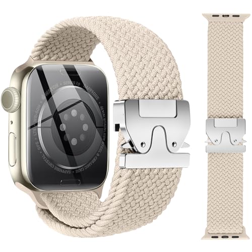 Syxinn Nylon Armand Kompatibel mit Apple Watch Armand 49mm 46mm 45mm 44mm 42mm(Serie 1 2 3), Elastisches Dehnbares Armbänder für iWatch Ultra 2/Ultra Serie 10/9/8/SE/7/6/5/4/3/2/1 von Syxinn