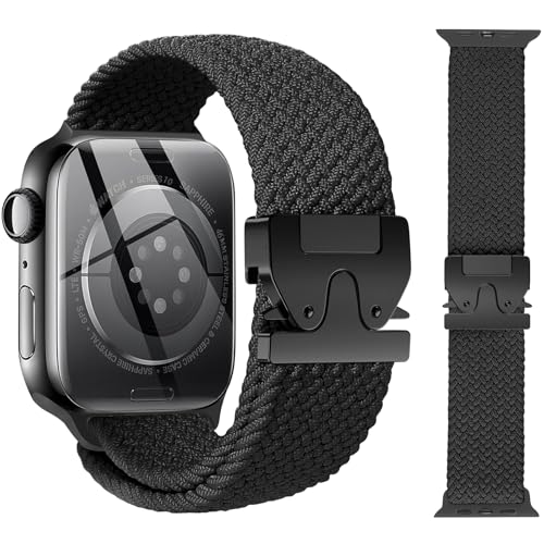Syxinn Nylon Armand Kompatibel mit Apple Watch Armand 49mm 46mm 45mm 44mm 42mm(Serie 1 2 3), Elastisches Dehnbares Armbänder für iWatch Ultra 2/Ultra Serie 10/9/8/SE/7/6/5/4/3/2/1 von Syxinn