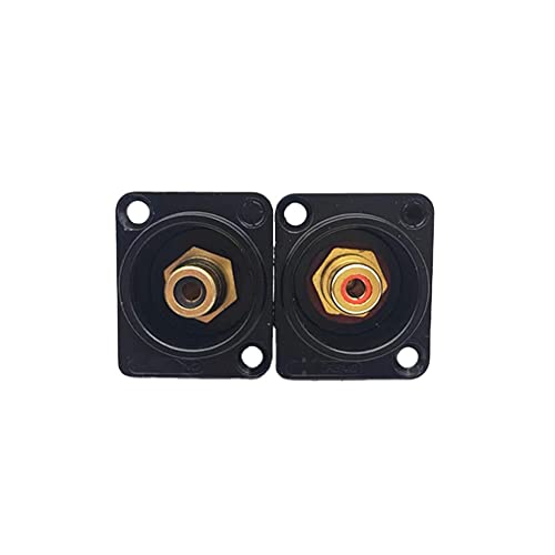 2 STÜCKE Cinch-Steckverbinder Buchse Cinch-Einbaugehäuse-Buchsenstecker 86 Platten Vergoldet Schwarz/Silber Video-Steckverbinder Buchse Rot Schwarzer Kern (schwarz) von Szaerfa