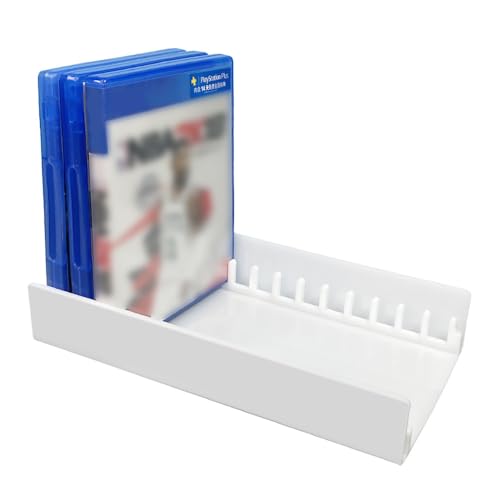 Acryl-Videospiel-Aufbewahrungs-Organisationsständer für PS5 Pro,Spielkartenetui, Spielkartenbox Spiel-CD Lagerung Stand Halter Halterung Passt für bis zu 12 Spiele Box (Weiß) von Szaerfa