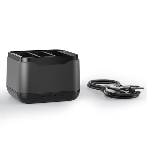 Akku-Schnellladestation für Insta360 Ace Pro/Ace, 3-Kanal-Akku-Ladestation für Action-Kamera-Schnelllade-Zubehör, kann 3 SD-Karten speichern (Akku Nicht im Lieferumfang enthalten) von Szaerfa