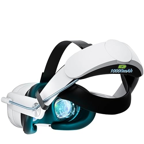 Kopfband für Meta Quest 3,VR Zubehör,Eingebaute 10000mah Batterie,Komfort VR Headset Einstellbare Elite Strap Ersatz Kit,Kopfband Gewichtsreduzierung Stressreduzierung Kopfband von Szaerfa