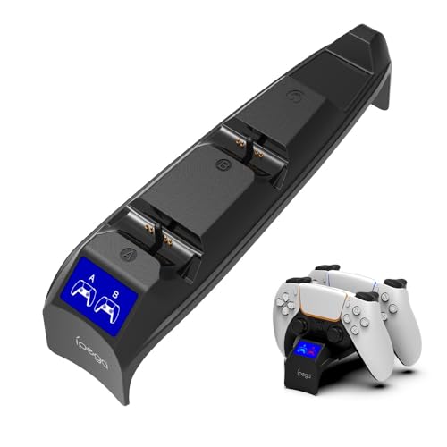 Ladestation für Sony PS5 Slim,Controller-Ladegerät für Playstation 5 Slim,Dual Fast Charging Dock für Wireless Gamepads,Game Remote Control Ladegerät Zubehör von Szaerfa
