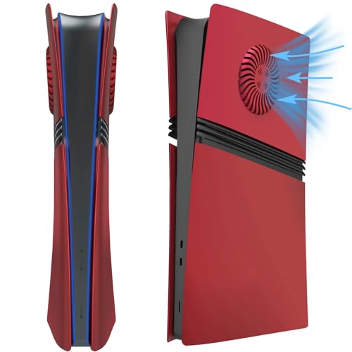 Platten für PS5 Pro Digital&Disc Edition,mit Lüftungsschlitzen, Faceplate Cover Ersatz für Playstation 5 Pro,Side Face Plate für Spielkonsole,Host-Schutzhülle Panel Zubehör (Digitale Ausgabe/rot) Platten für PS5 Pro Digital&Disc Edition,mit Lüftungsschlitzen, Faceplate Cover Ersatz für Playstation 5 Pro,Side Face Plate für Spielkonsole,Host-Schutzhülle Panel Zubehör (Digitale Ausgabe/rot) von Szaerfa