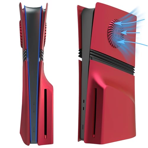 Platten für PS5 Pro Digital&Disc Edition,mit Lüftungsschlitzen, Faceplate Cover Ersatz für Playstation 5 Pro,Side Face Plate für Spielkonsole,Host-Schutzhülle Panel Zubehör (Disk-Edition/rot) Platten für PS5 Pro Digital&Disc Edition,mit Lüftungsschlitzen, Faceplate Cover Ersatz für Playstation 5 Pro,Side Face Plate für Spielkonsole,Host-Schutzhülle Panel Zubehör (Disk-Edition/rot) von Szaerfa