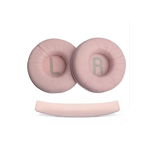 Schaumstoff Ohrpolster Ersatz + Kopfbügel für Tune 600 T450 T450BT T500BT JR300BT,Headset Schaumstoffpolster Ohrpolster,Kopfhörer weicher Proteinschwammbezug (rosa) von Szaerfa