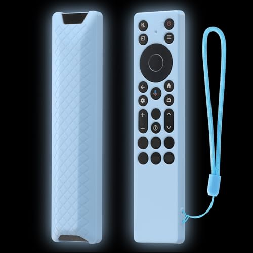 Silikon-Fernbedienungshülle für TCL RC923A/RC813A, Smart TV-Fernbedienung Soft Skin Sleeve Shell Halter staubdicht stoßfest Protector (nur Fall) (Blau Leuchtend) von Szaerfa