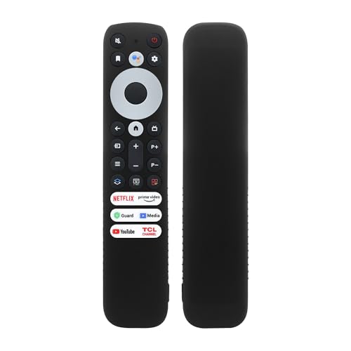 Silikon-Schutzhülle für TV-Fernbedienung für TCL RC902V FMR1, Smart Television Voice Controller Hülse Halterung Schutz Skin (Schwarz) von Szaerfa