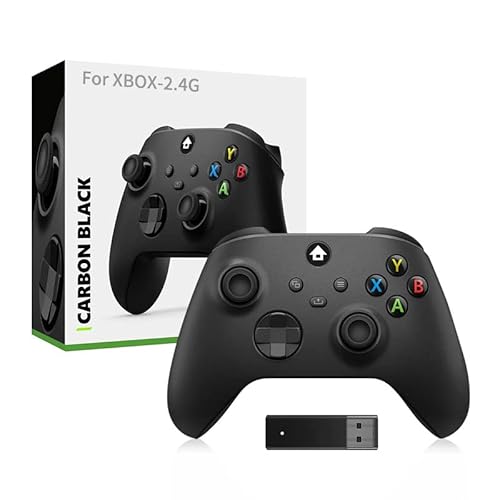 Szaerfa Kabelloser Game Controller, Gamepad mit 2.4G Wireless Receiver,Kabellose Fernbedienung/Wippengriff für PC Gamepad Zubehör (Schwarz) von Szaerfa