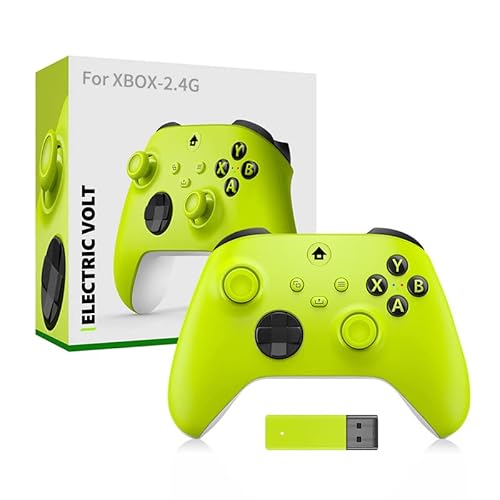 Szaerfa Kabelloser Game Controller,Gamepad mit 2.4G Wireless Receiver,Kabellose Fernbedienung/Wippengriff für PC Gamepad Zubehör (Gelb) von Szaerfa