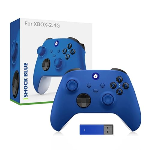Szaerfa Kabelloser Game Controller,Gamepad mit 2.4G Wireless Receiver,Kabellose Fernbedienung/Wippengriff für PC Gamepad Zubehör (blau) von Szaerfa